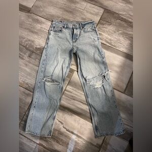 American Eagle Outfitters Light Wash Ripped Boyfriend Jeans
